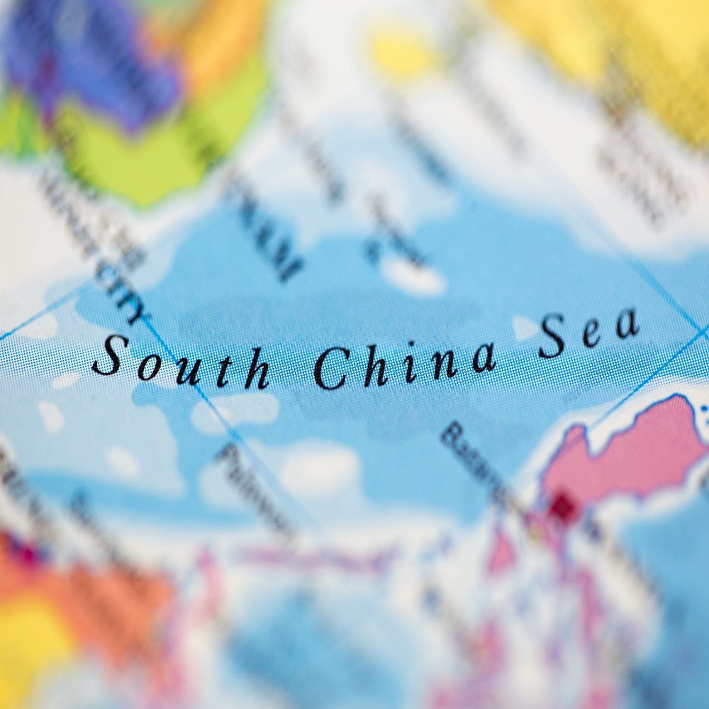 South China Sea on a map